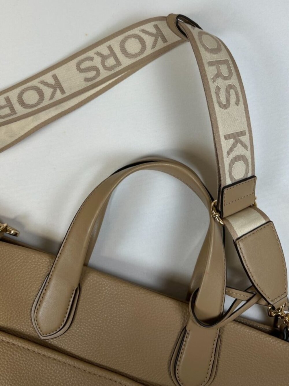 Michael Kors Women Large Tan Pebble Leather Sinclair Tote Bag Handbag Camel - Picture 9 of 9